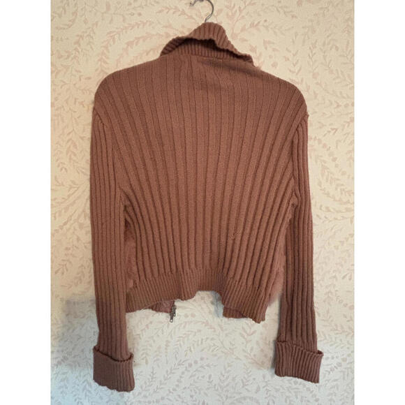 C. Magic Women's AUTH Fur and Ribbed Knit Zip-Up Sweater L - Picture 8 of 8
